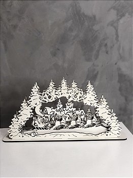 Enfeite Natalino Arco Noel em MDF Laminado (27x15cm)