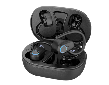 Fone Sem Fio Esportivo Bluetooth 5.3 P9003 C/ Gancho TWS PEI-P9003