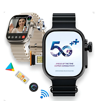 Smartwatch Ultra 3 AI Resistente à água com Chip 5G+ 49mm 16GB e 2 de RAM GPS Esportes Câmera 4 Pulseiras, Película