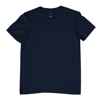 Camiseta Simples Azul-Marinho Manga Curta