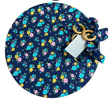 Capa de Sousplat Floral Azul Marinho