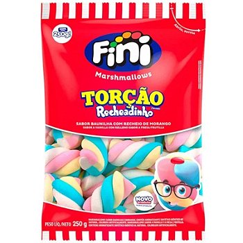 MARSHMALLOWS TORCAO COLORIDO RECHEADINHO MORANGO 250G FINI