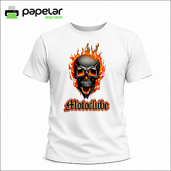 Camiseta 100% poliéster branca com 1 estampa sublimada A5