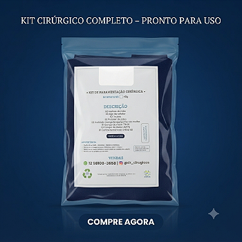 Kit Cirúrgico Estéril Gr 40|Punho Malha/ cor: Azul Marinho|Reg Anvisa– 12 Peças | Envio Imediato.