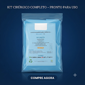 Kit Cirúrgico Estéril Gramatura 40/ Punho em Malha/cor: azul céu – Registro Anvisa|Envio Imediato