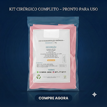 Kit Cirúrgico Estéril Descartável/Gr 40/Punho Malha/Cor Rosa/ 12 Peças – Registro Anvisa