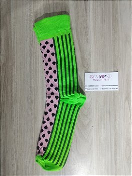 Meias Longas Estampadas Verde-Limão