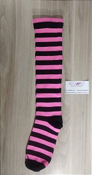 Meias Longas Estampadas Meninas Listras