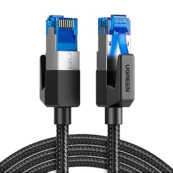 Cabo de Rede Rj45 Ugreen Cat8 F/FTP Macho 1.5Metro Preto
