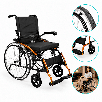 Cadeira de Rodas Manual Dobrável D600 Pop T44 Suporta Até 120 kg - Dellamed