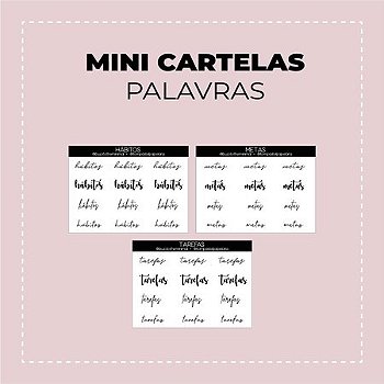 Mini Cartela de adesivos Palavras