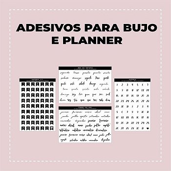 Cartela de adesivos para bujo e planner
