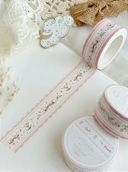 Washi Tape: Bows & Tulips Lace - Leela Journals