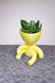 Vasinho de Planta Amarelo com Base Criativa