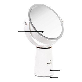Espelho Aumento Zoom 10x Duplo Giratório Com Led Klass Vough