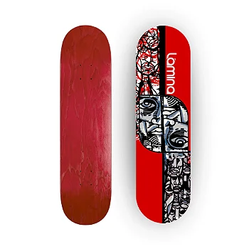 Shape Semblante Vermelho Marfim Nacional Premium | Lâmina SkateBoards