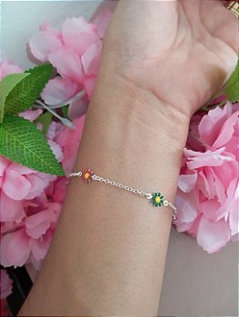 Pulseira 4 Margaridas Prata 925