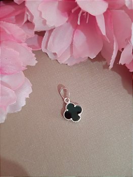 Pingente Trevo Preto Prata 925