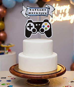 Topo de Bolo Gamer Personalizado