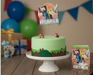 Topo de Bolo Minecraft Personalizado