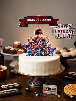 Topo de Bolo Stranger Things Personalizado