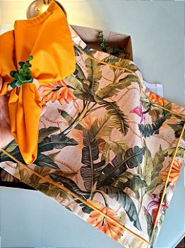 Kit Mesa Posta 4 Lugares Tropical Completo
