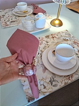 Kit Mesa Posta Floral Rosé 2 Lugares