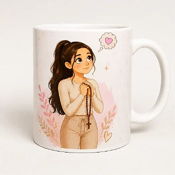 Caneca de Porcelana Devoção e Gratidão - 350ml