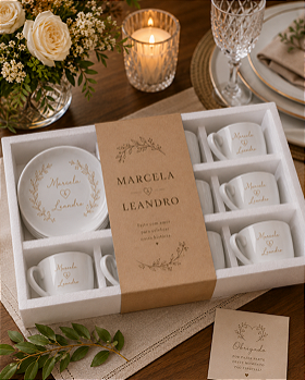 Jogo de Xícaras Personalizado para Casal com 6 Peças