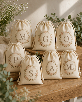 Saquinho de Algodão Cru Personalizado 10x15 cm