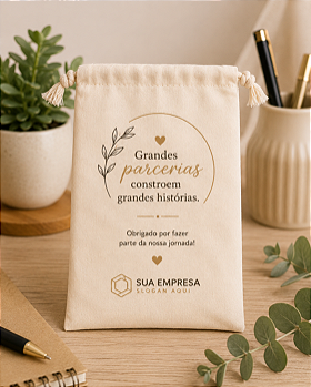Saquinho de Algodão Cru Personalizado 40x40 cm
