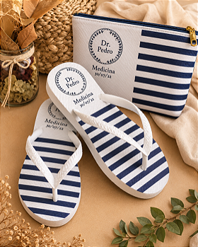 Kit Chinelos Personalizados Adulto e Infantil com Necessaire
