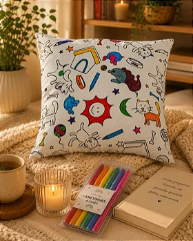 Kit almofada de colorir personalizada Quadrada