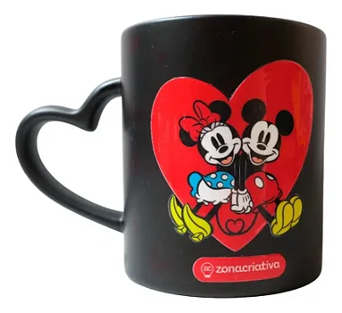 Caneca Mágica Coração - Mickey e Minnie