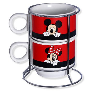 Kit 2 Xícaras Empilháveis - Mickey e Minnie