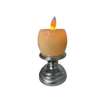 Vela de Led - Redondo Prata