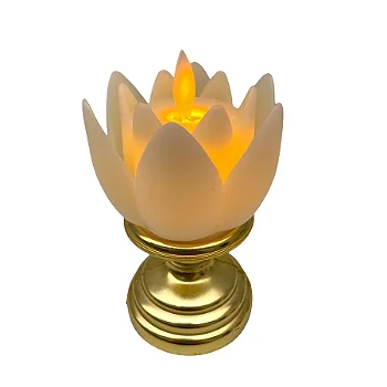 Vela de Led - Flor Lótus Dourada