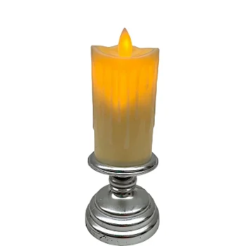 Vela de Led - Castiçal Prata Média