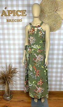Vestido Zinzane Verde Floral Tamanho G