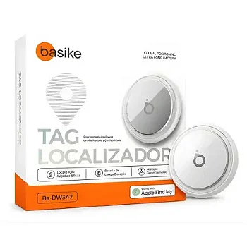 Mini Localizador Smart Tag Rastreador Gps Cor Branco- BA-DW347 - Basike