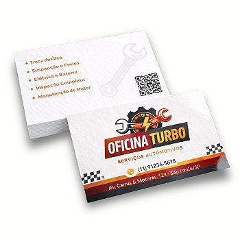 1000 Cartões de visita 300g 4/4 | Lamin. Fosca + UV Local 1/1