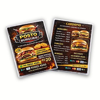 10 Cardápios A4 com Plastificação frente e verso