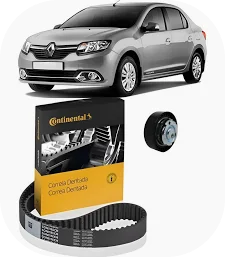 Kit Correia Dentada e Tensor Renault Logan Sandero Symbol 1.6 8V 2010 a 2021 Original Continental Contitech CT988K3.
