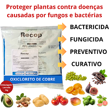 Fungicida Recop Albaugh Original Oxicloreto de Cobre - 1kg