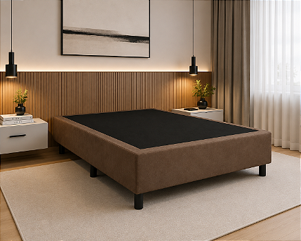 Base Box Casal Suede 138X188X40