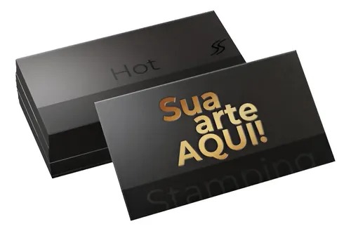 1000 Cartão de Visitas Hot Stamping Dourado Toque Aveludado (Soft Touch)