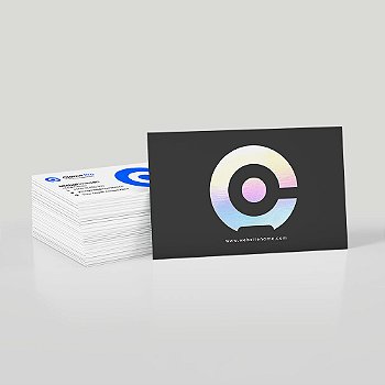 1000 Cartão de Visitas Hot Stamping Arco Íris Toque Aveludado (Soft Touch)