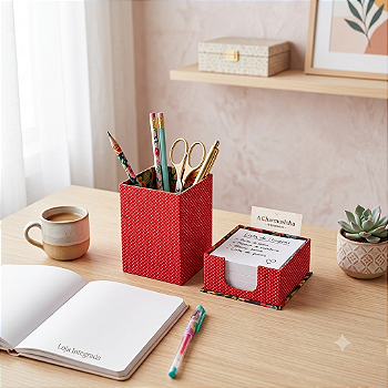 Kit Escritório Porta Lápis e Bloco Lembrete