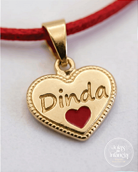 Colar vermelho Dinda banhado Ouro 18k