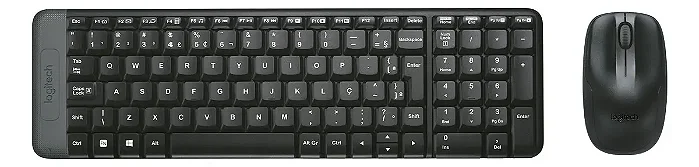 Combo Teclado e Mouse sem fio Logitech MK220 Layout ABNT2 Cor Preto